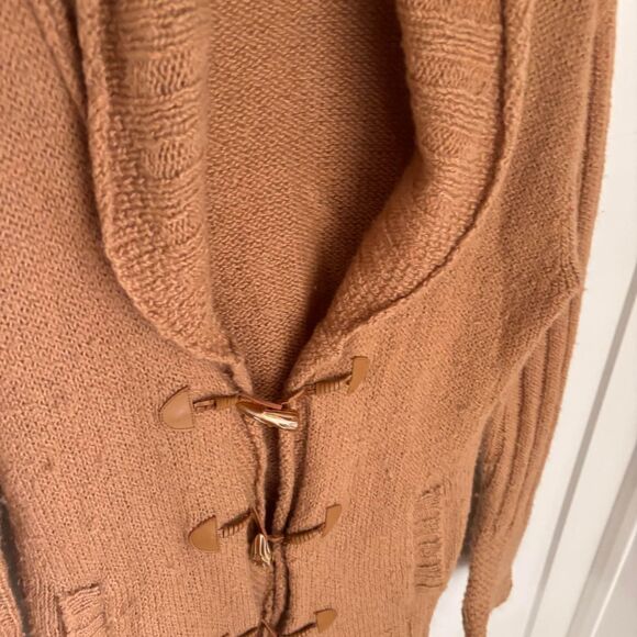 Womens Boho Brown Maternity Comfy Long Sweater Size Large - Picture 2 of 7